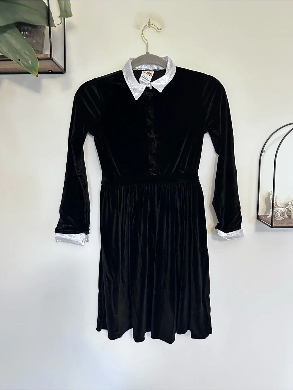 NWT Spooktacular Creations Girls Black Skater Dress Goth Girl Halloween Costume